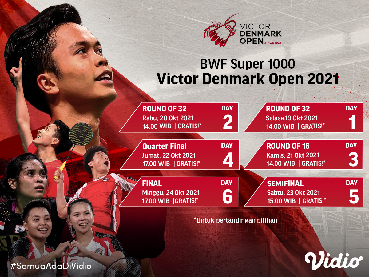 Saksikan dan Dukung Perjuangan Indonesia di Denmark Open 2021 Vidio