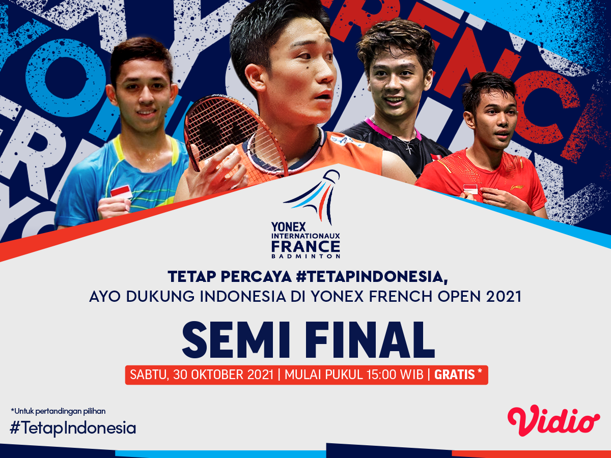 Tersisa 2 Wakil, Ini Link Live Streaming Indonesia di French Open 2021 Babak Semifinal Vidio