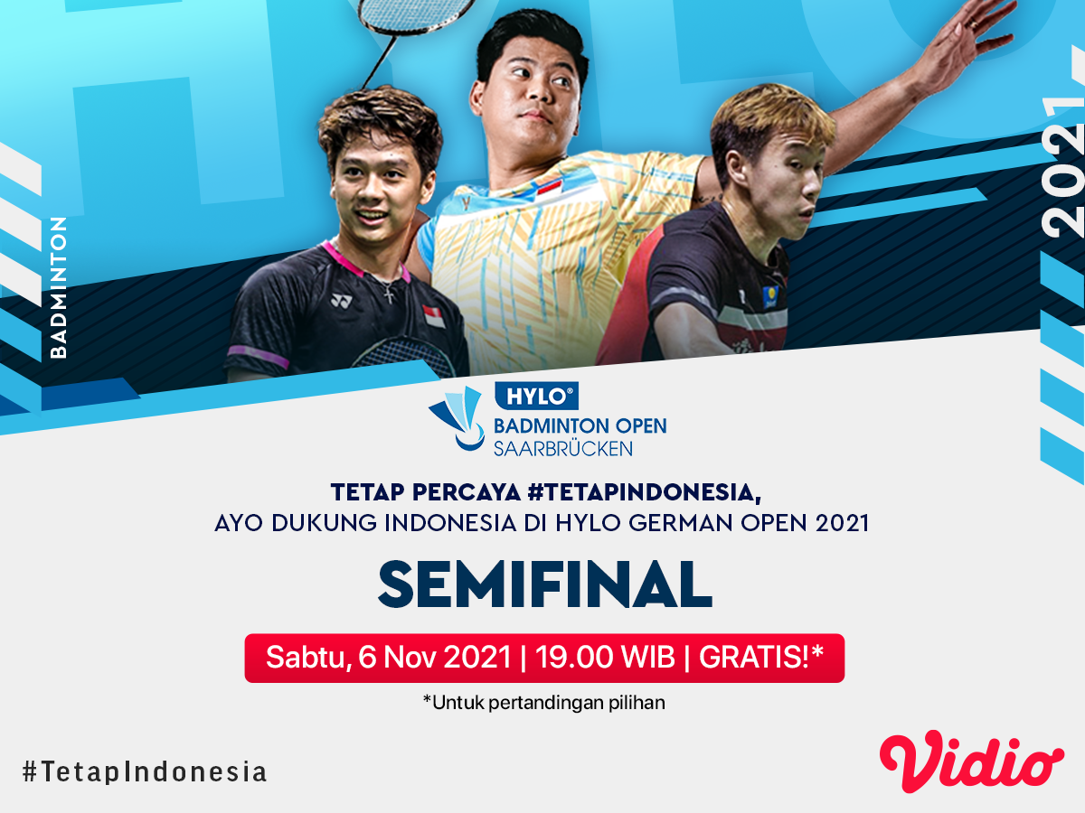 Ada 6 Wakil Indonesia, Ini Link Live Streaming German Open 2021 Semifinal Vidio