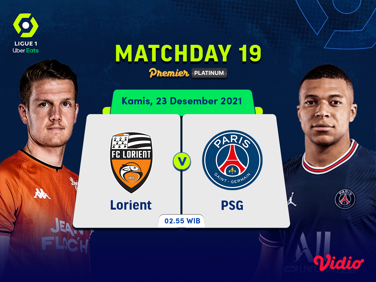Link Live Streaming Lorient Vs PSG Ligue 1 2021 Pekan 19 Malam Ini | Vidio