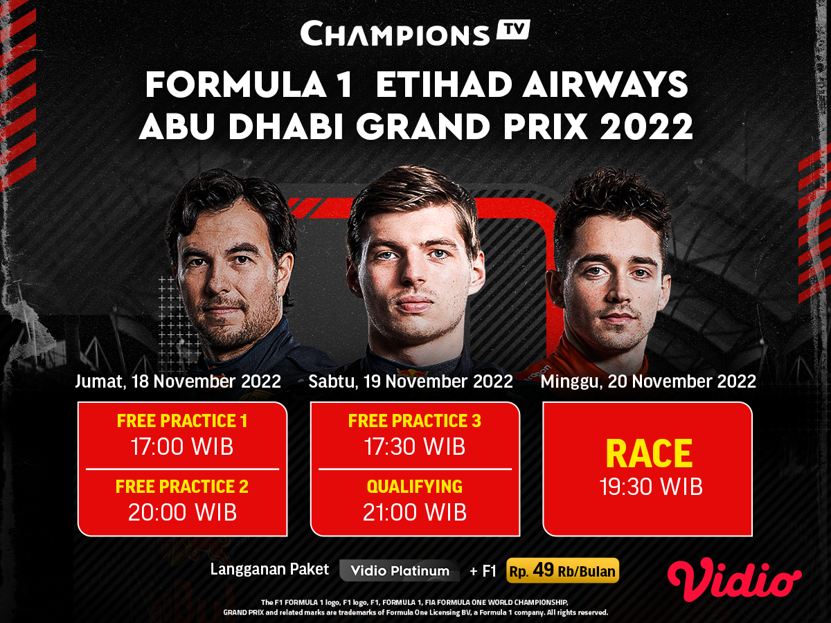 Jadwal GP F1 Abu Dhabi 2022, Seri Terakhir Musim Ini Vidio